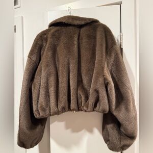 A.L.C. Rich Brown Faux Fur Jacket